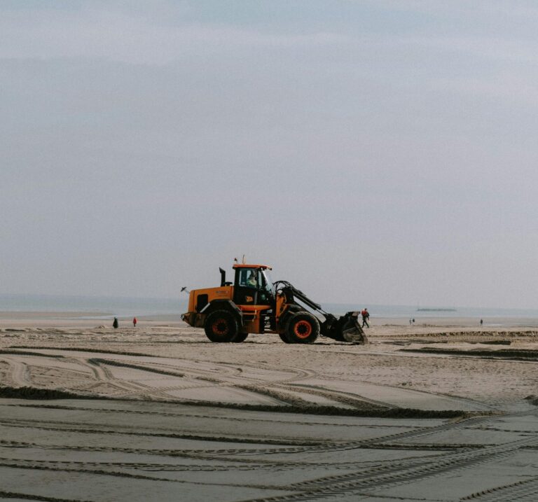 Bulldozer on plain land