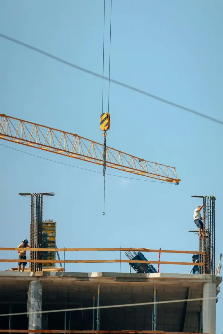 Brooklyn construction site with structural engineering services crane
