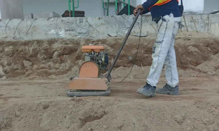 CityGCon commercial construction worker operating a roller on Brooklyn NY site